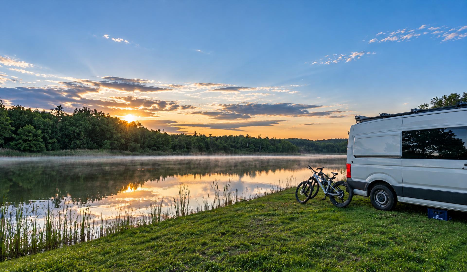 Campingbereich Sonnenwiese direkt am Ufer des Gederner Sees